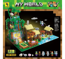 Конструктор Майнкрафт "Лесная деревня" с подсветкой, 706 деталей Minecraft My world
