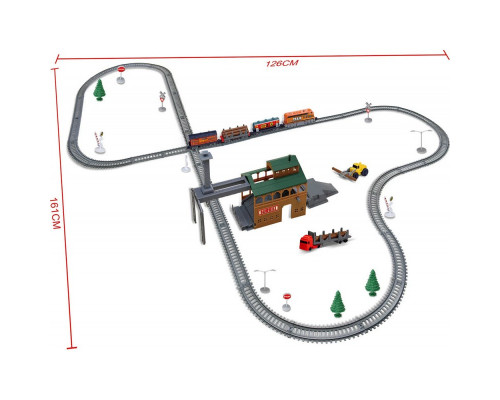 Детская железная дорога 4,5 м Грузовой Поезд с Лесопилкой и Погрузочной Станцией Power Train (BSQ 2083)