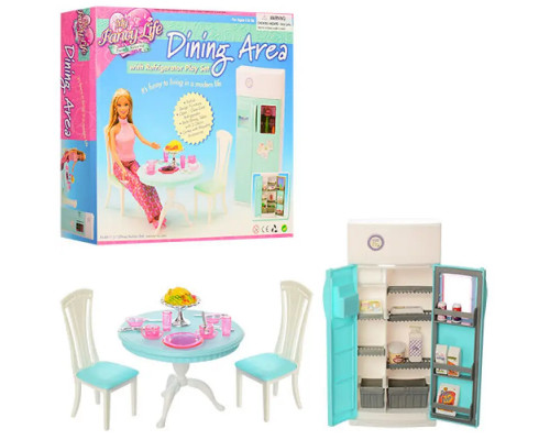 Кукольная мебель Глория Gloria 2812 современная столовая с холодильником 