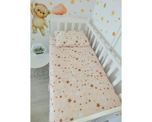 Детское постельное белье 3 в 1 бязь 100% хлопок. Простынка, наволочка, пододеяльник