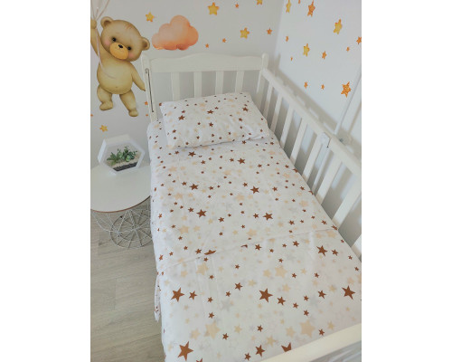 Детское постельное белье 3 в 1 бязь 100% хлопок. Простынка, наволочка, пододеяльник