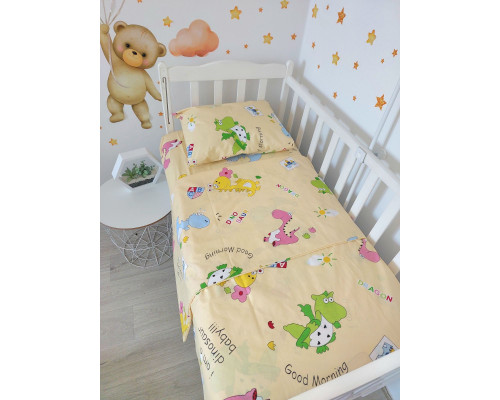 Детское постельное белье 3 в 1 бязь 100% хлопок. Простынка, наволочка, пододеяльник