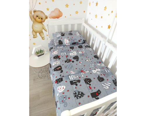 Детское постельное белье 3 в 1 бязь 100% хлопок. Простынка, наволочка, пододеяльник