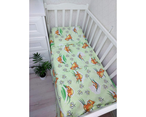 Детское постельное белье 3 в 1 бязь 100% хлопок. Простынка, наволочка, пододеяльник