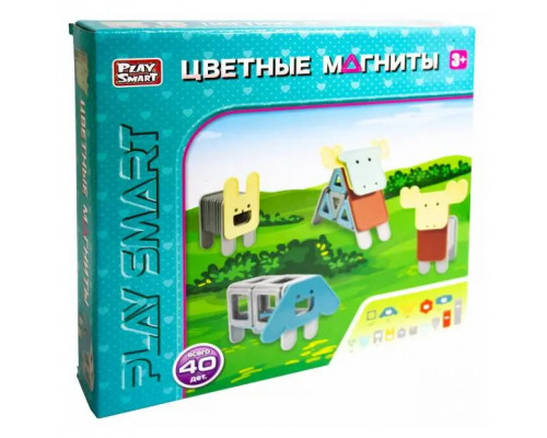 Магнитный конструктор Play Smart 2468 "Животные", 40 дет