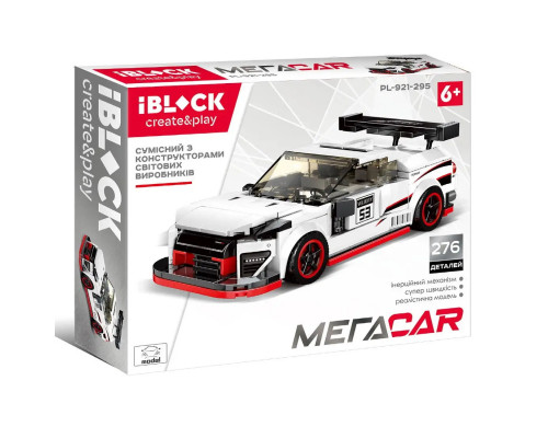 Конструктор iBlock 921 - 295 MegaCar "Гоночный автомобиль", 276 дет 