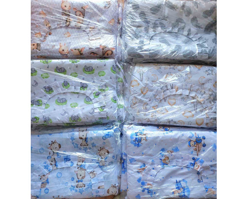 Защита бортики на 4 стороны (отдельные) на завязочках высота 40 см для детской кроватки 120*60см