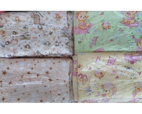 Защита бортики на 4 стороны (отдельные) на завязочках высота 40 см для детской кроватки 120*60см