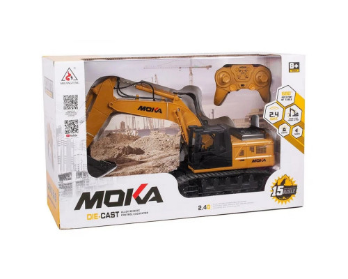 Экскаватор Moka 1:20 на радиоуправлении со светом и звуком, на аккумуляторе (арт. 2019)