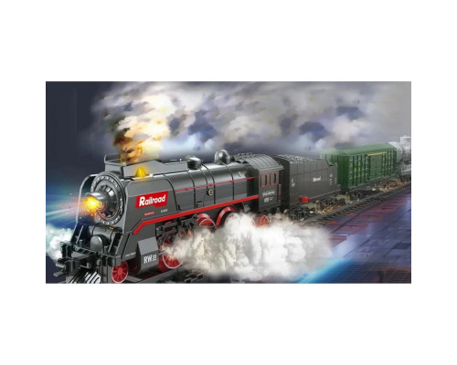 Железная дорога Classical Railroad 360+ см - паровоз с настоящим паром, звук поезда, свет, аккумулятор