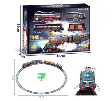 Железная дорога Classical Railroad 360+ см - паровоз с настоящим паром, звук поезда, свет, аккумулятор