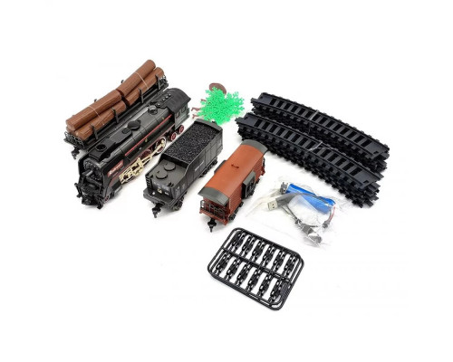 Железная дорога Classical Railroad 360+ см - паровоз с настоящим паром, звук поезда, свет, аккумулятор