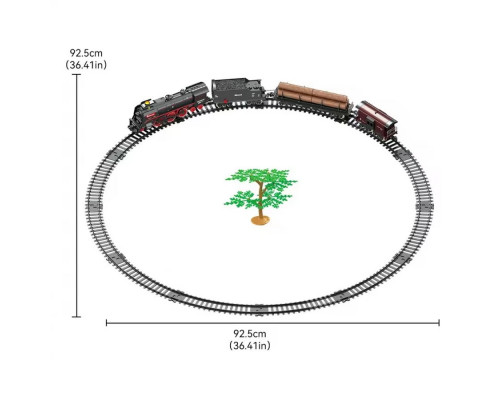 Железная дорога Classical Railroad 360+ см - паровоз с настоящим паром, звук поезда, свет, аккумулятор