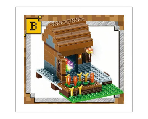 Конструктор My world - Minecraft - Деревня Стива с LED-элементами, 863 детали