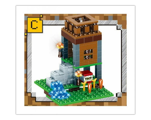Конструктор My world - Minecraft - Деревня Стива с LED-элементами, 863 детали