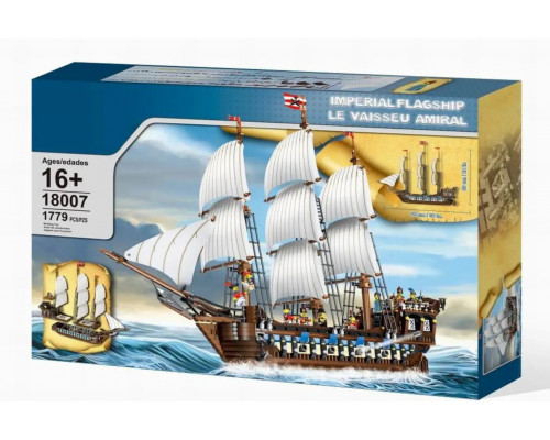 Конструктор Морские пираты (арт. 18007) "Огромный трехмачтовый имперский флагман" 1779 деталей