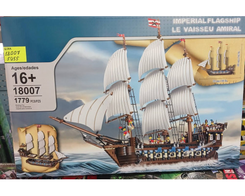Конструктор Морские пираты (арт. 18007) "Огромный трехмачтовый имперский флагман" 1779 деталей