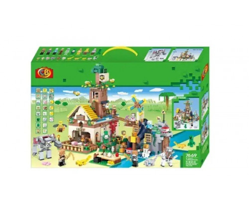 Конструктор Майнкрафт (арт. 7669) дом с мельницей,1402 детали