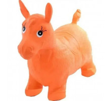 Яркая надувная лошадка прыгун резиновая (ослик) MS 0001. Нагрузка до 50 кг Оранжевый