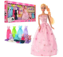 Кукла 29 см с большим набором DEFA 8193 наряды, платья, сумочка, обувь, аксессуары