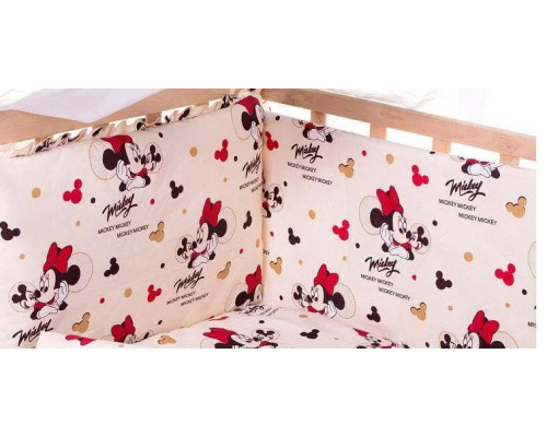 Защита бортики на 4 стороны (отдельные) на завязочках высота 40 см для детской кроватки 120*60см