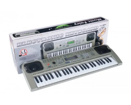 Детский пианино синтезатор MQ807 USB, 54 клавиш с микрофоном Работает от сети и батареек. 2 актив колонки