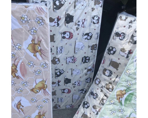 Матрас Мишки для детской кроватки КПК-LUX кокос-поролон-кокос, 120х60 см. Толщина 7 см. много цветов