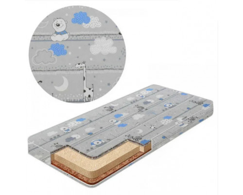 Матрас Мишки для детской кроватки КПК-LUX кокос-поролон-кокос, 120х60 см. Толщина 7 см. много цветов