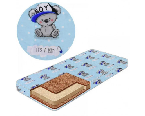 Матрас Мишки для детской кроватки КПК-LUX кокос-поролон-кокос, 120х60 см. Толщина 7 см. много цветов