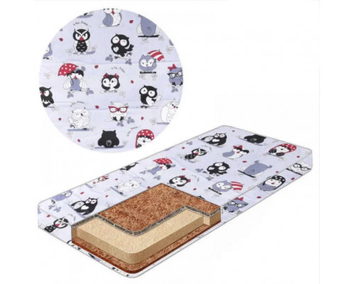 Матрас Мишки для детской кроватки КПК-LUX кокос-поролон-кокос, 120х60 см. Толщина 7 см. много цветов