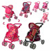 Коляска для кукол Melogo 9352/011,  поворотные колеса, корзинка. Сердечки