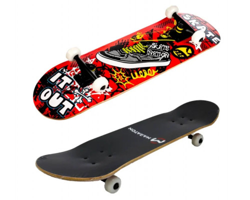 Скейтборд Maraton Winner 79*20 см трюковый деревянный 9 слоев клена Черный