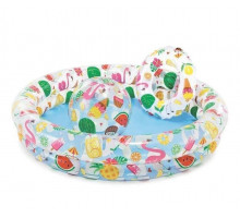 Надувной бассейн детский Intex 59460, Фрукты с мячом и кругом 112 х 25 см, 2 кольца
