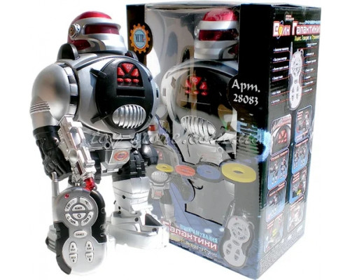 Робот Космический Воин с бластером, радиоупр. Говорит 8 фраз, стреляет дисками, танцует, шагает 0465