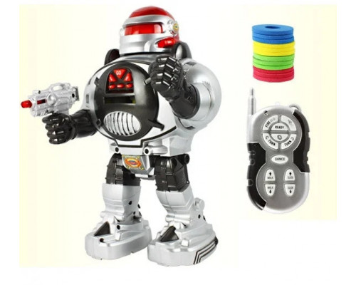 Робот Космический Воин с бластером, радиоупр. Говорит 8 фраз, стреляет дисками, танцует, шагает 0465