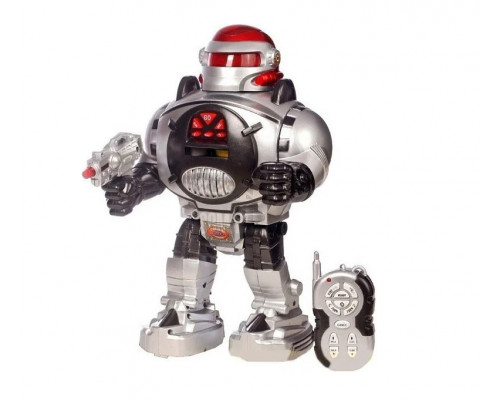 Робот Космический Воин с бластером, радиоупр. Говорит 8 фраз, стреляет дисками, танцует, шагает 0465