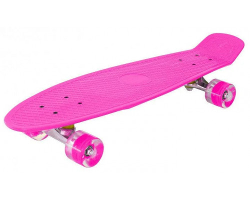 Скейт Пенни борд (Penny board), светятся колёса MS 0848-2,  розовый