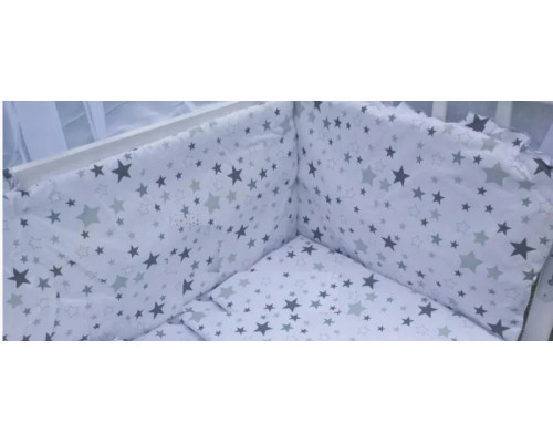 Защита бортики на 4 стороны (отдельные) на завязочках высота 40 см для детской кроватки 120*60см
