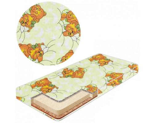 Матрас для детской кроватки КПК-SuperLUX  кокос-поролон-кокос, 120х60 см. Толщина 10 см.много цветов