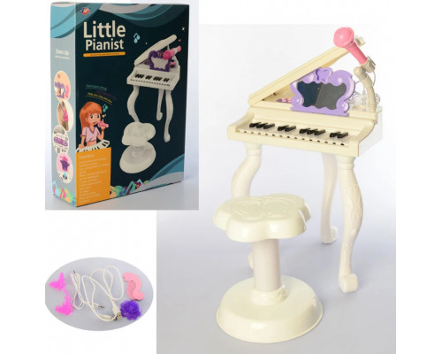Синтезатор детский  на ножках, 25 клавиш, 29 см, стул, микрофон, MP3, свет, USB шнур Bambi J93-01 Маэстро