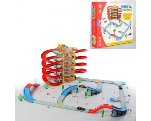 Гараж Паркинг "Мега парковка" 5 этажей, машинки 3шт, вертолет, деревья 922-11