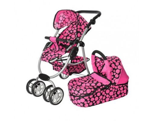 Коляска трансформер 2в1 для кукол Melogo Мелого 9662M. Регулир ручка 3 полож макс 70 см, поворот колеса