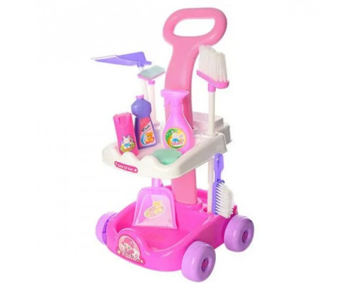 Игровой набор для уборки Тележка на колесах, пылесос на батар, звуки, щетка, швабра, звук A5938-51