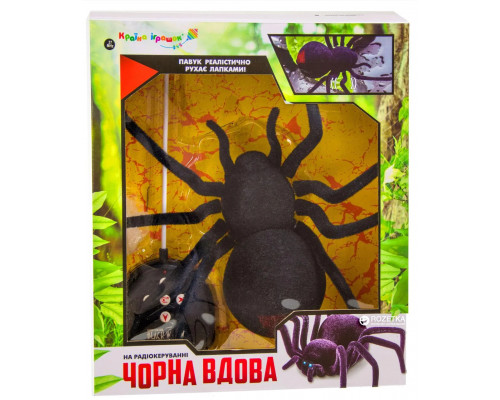 Паук Черная вдова 779 на радиоуправлении, свет глаз, бархатное покрытие, реалист движение лапами