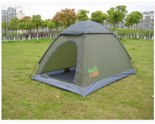 Палатка для кемпинга двухместная Green Camp 1503. Вентиляция, москит сетка, швы проклеены, огнеупор, водонепро