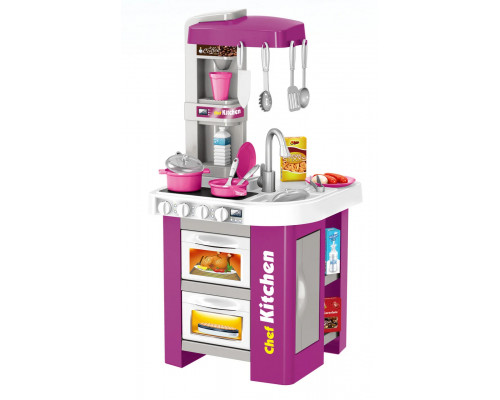 Кухня 72.5 см игровая детская Kitchen Chef 922-49 фиолет с водой и аксессуарами