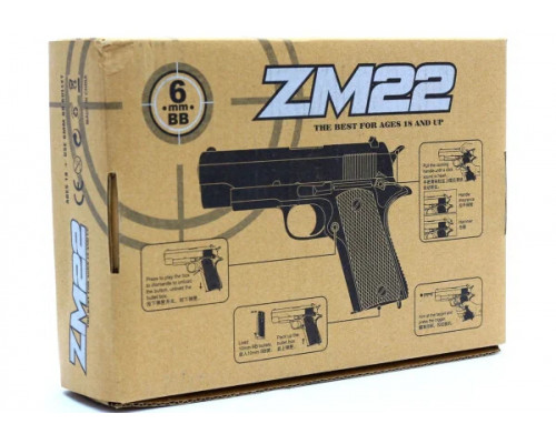 Игрушечный пистолет «Colt M1911», металл/пластик (CYMA ZM22)