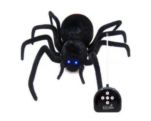 Паук Черная вдова 779 на радиоуправлении, свет глаз, бархатное покрытие, реалист движение лапами