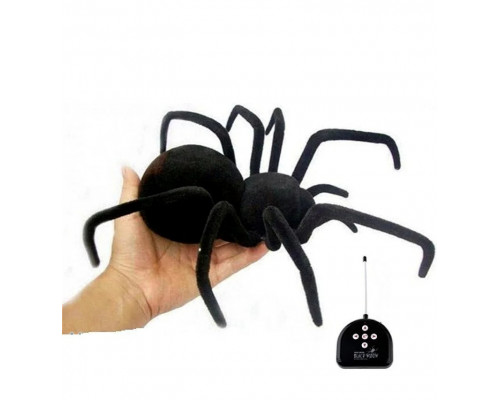 Паук Черная вдова 779 на радиоуправлении, свет глаз, бархатное покрытие, реалист движение лапами
