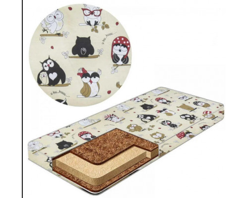 Матрас для детской кроватки 120х60 см кокос-поролон-кокос (КПК). Толщина 7 см.много цветов